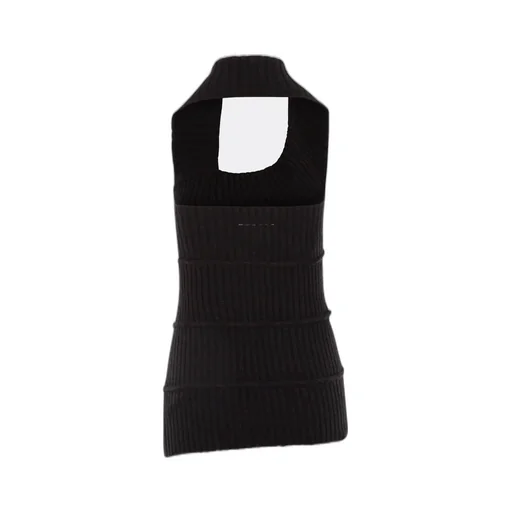 Cut Out Detailed Asymmetric Knitted Top