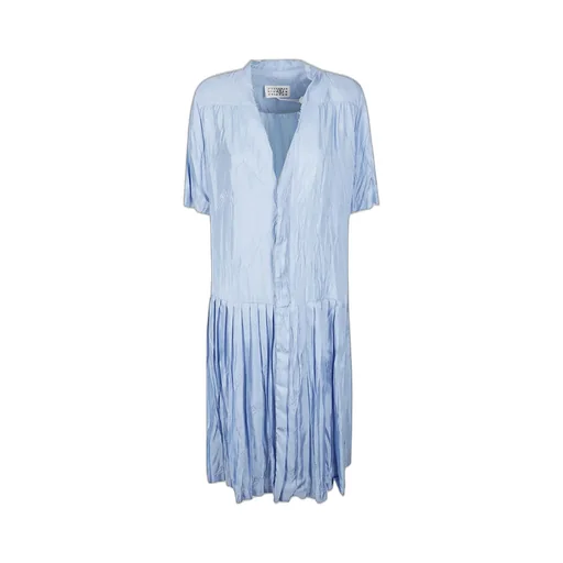 Short-Sleeved Pleated Dress