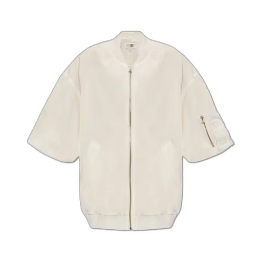 Short-Sleeved Zipped Bomber Jacket