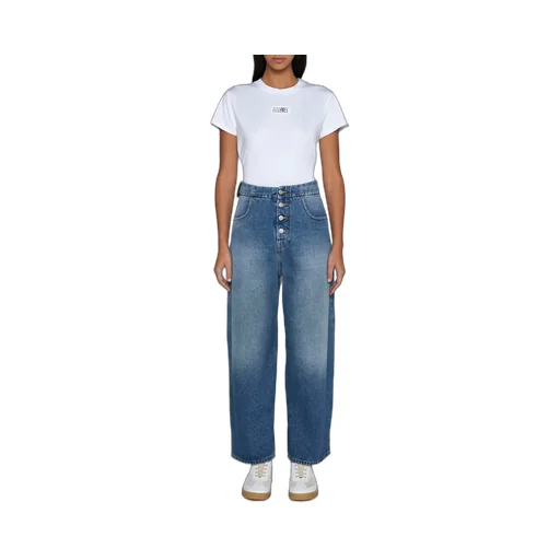 Logo Patch Wide-Leg Jeans