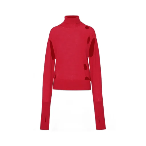 Distressed Turtleneck Knitted Sweater
