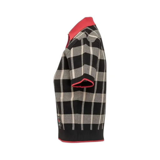 Checked Button Detailed Kitted Top