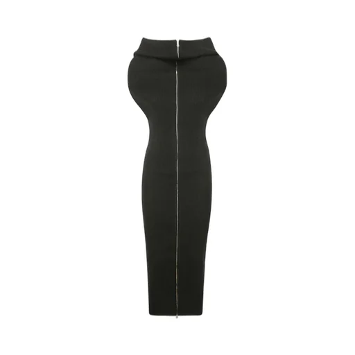 Zip-Up Knitted Dress