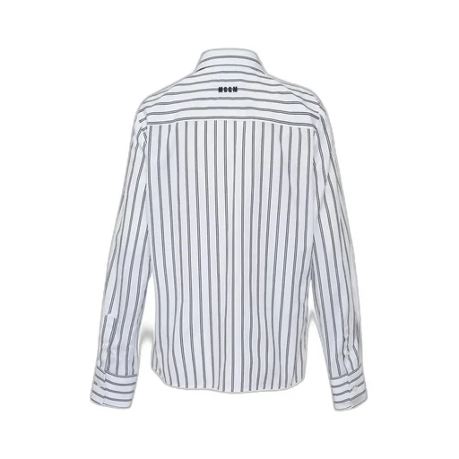 Long Sleeve Striped Bow-Detail Shirt