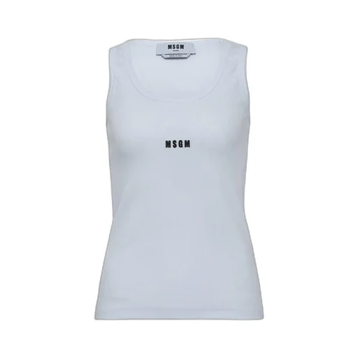 Msgm Logo Ribbed Jersey Top