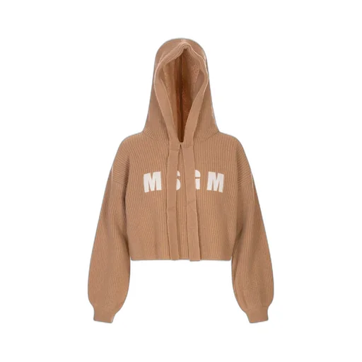 Logo Embroidered Knitted Hoodie