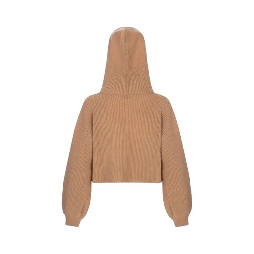 Logo Embroidered Knitted Hoodie