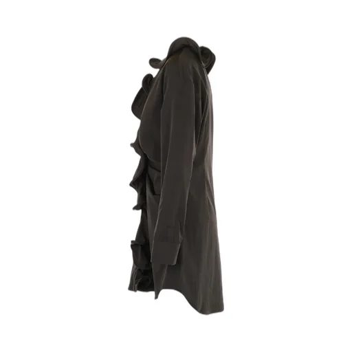Ruffled Poplin Shirt Dress