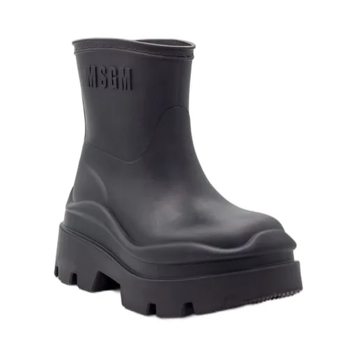 Logo-Embossed Round-Toe Ankle Boots