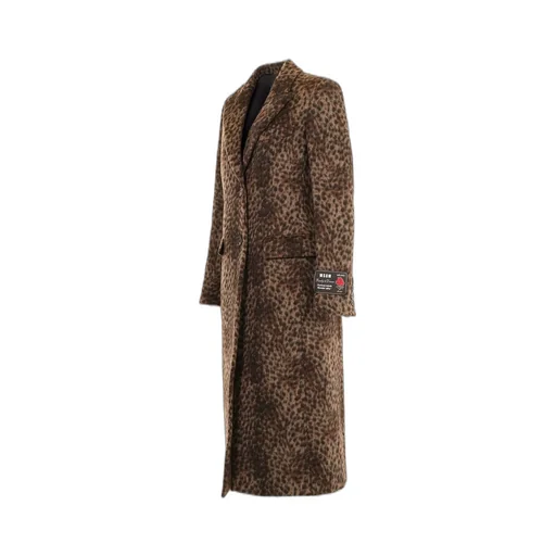 Print Single Breasted Long Coat