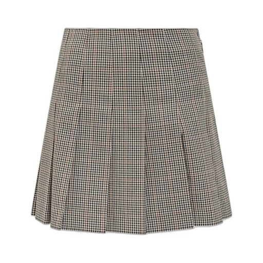 Logo Patch Checked Skirt