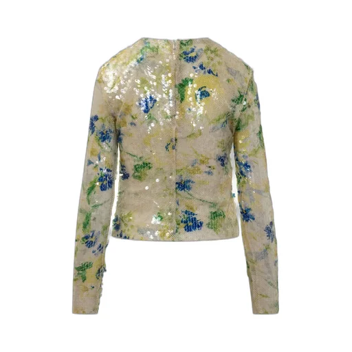 Sequin Floral Knit Top