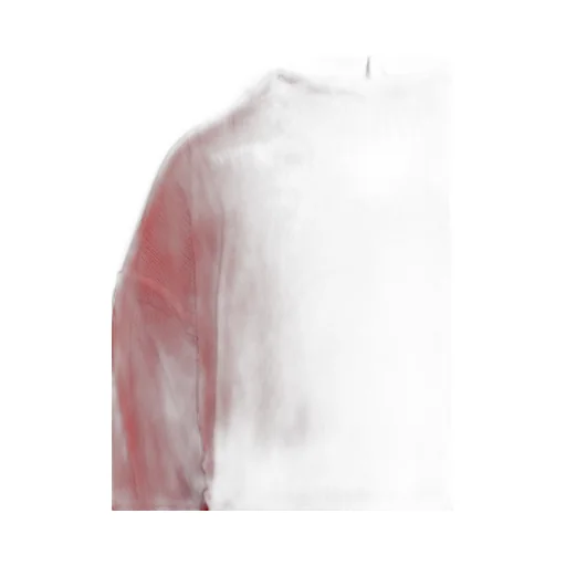 Crew Neck Tulle-Overlay Jumper