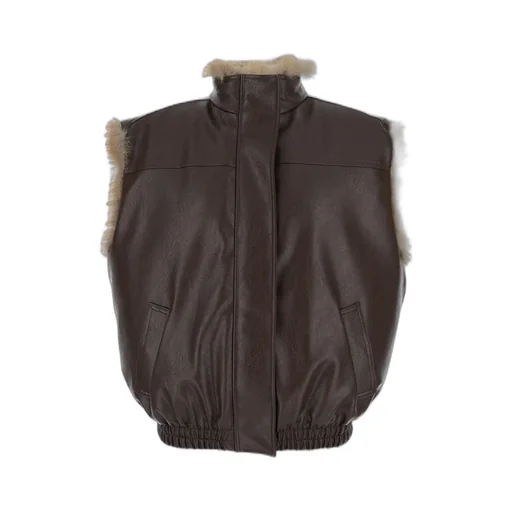 High Neck Sleeveless Coat