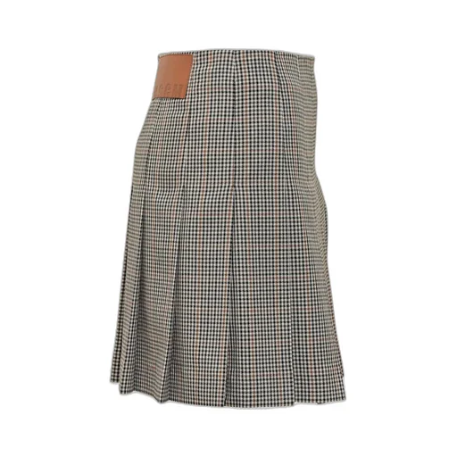 Logo Patch Checked Skirt