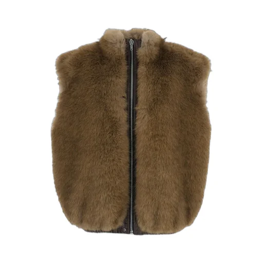 High Neck Sleeveless Coat