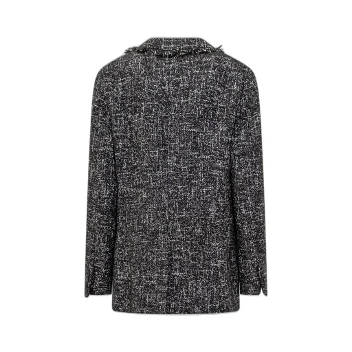 Fringed Tweed Blazer