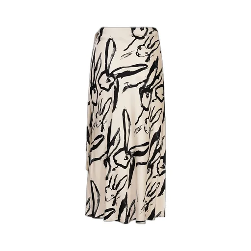 Rabbit Printed Midi Skirt