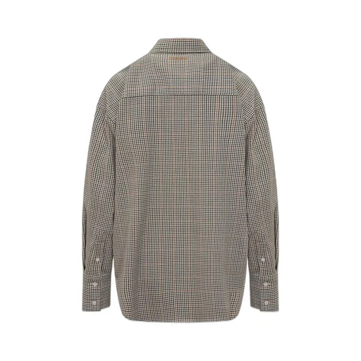 Long Sleeved Checked Embellished Shirt