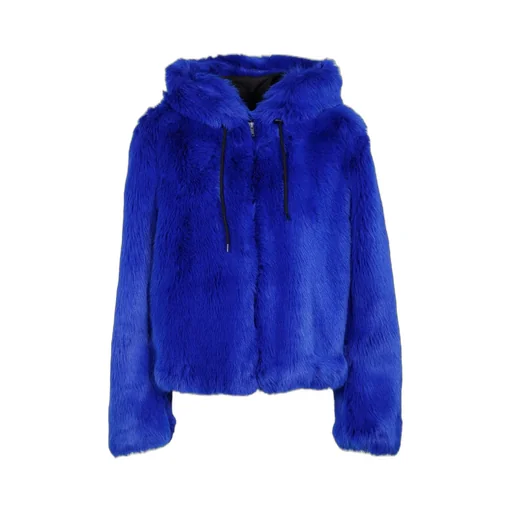 Zip-Up Faux Fur Hooded Jacket