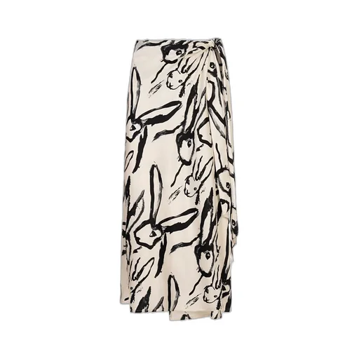 Rabbit Printed Midi Skirt