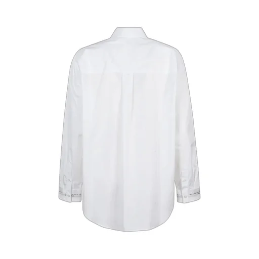 Logo-Detailed Curved Hem Shirt
