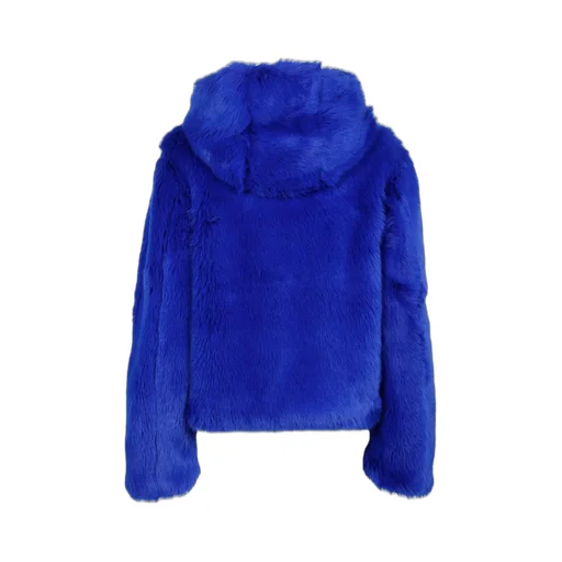 Zip-Up Faux Fur Hooded Jacket