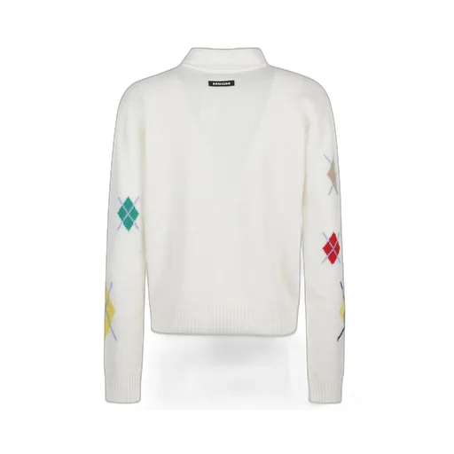 Argyle Pattern Long-Sleeved Polo Shirt