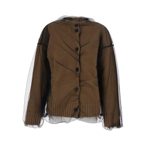 Sheer Layered Knitted Cardigan