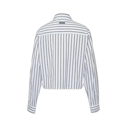 Striped Rabbit-Appliqué Buttoned Shirt