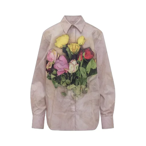 Rose Printed Long Sleeved Shirt