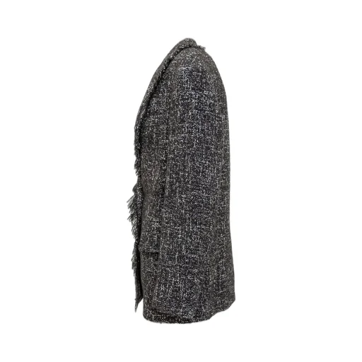Fringed Tweed Blazer