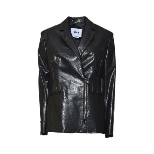 High Shine Asymmetric-Zip Jacket