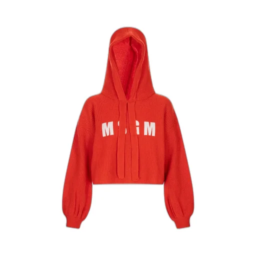 Logo Embroidered Knitted Hoodie