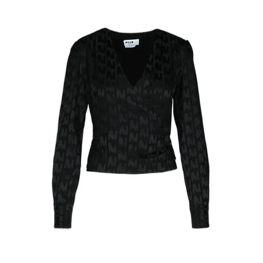 All-Over Patterned V-Neck Blouse