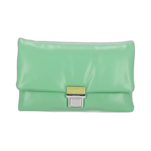 Logo Engraved Foldover Clutch Bag