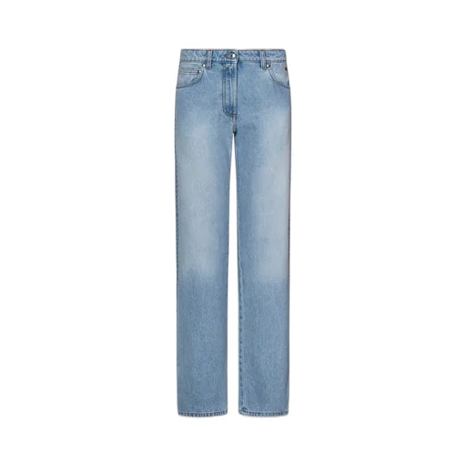 Grosgrain Trim Detailed Straight Leg Jeans