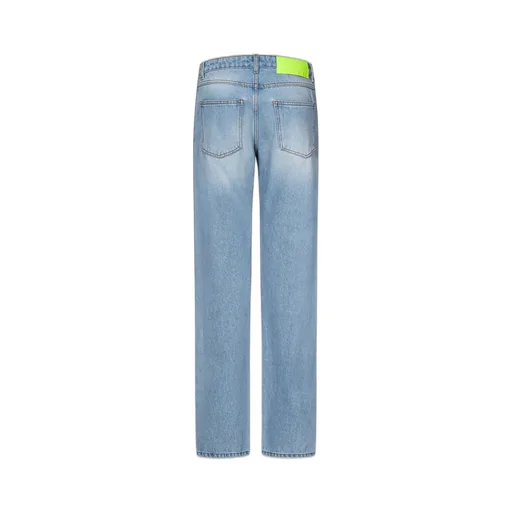 Grosgrain Trim Detailed Straight Leg Jeans