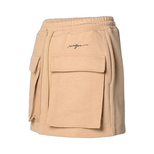 Logo Embroidered Drawstring Mini Skirt