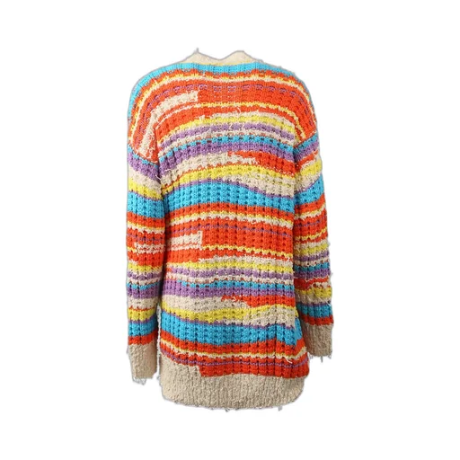 Striped V-Neck Cardigan