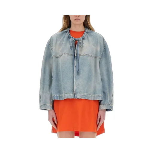 Drawstring Denim Jacket