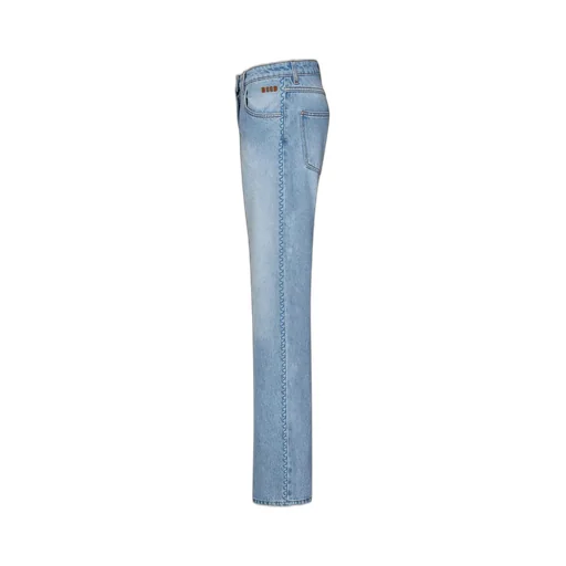 Grosgrain Trim Detailed Straight Leg Jeans