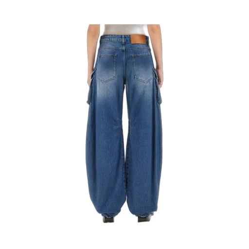 Pre-Washed Denim Cargo Jeans