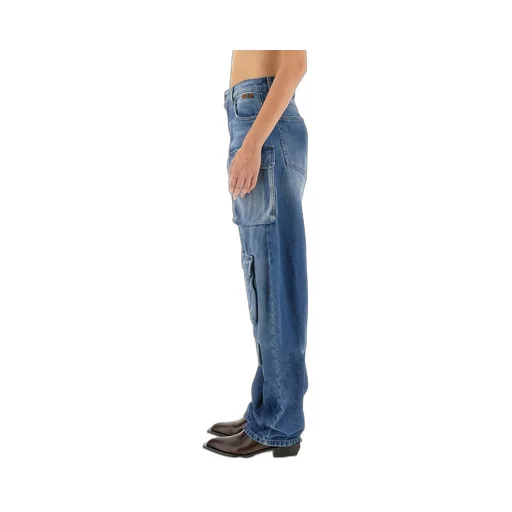 Pre-Washed Denim Cargo Jeans