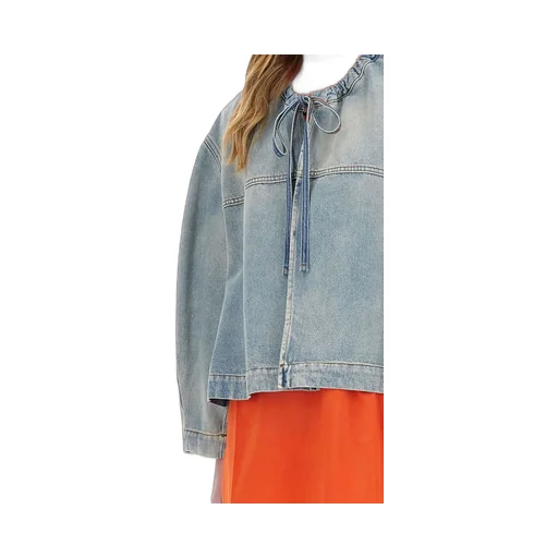 Drawstring Denim Jacket