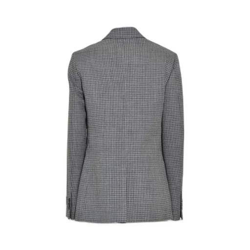 Embellished Single Breasted Checked Blazer