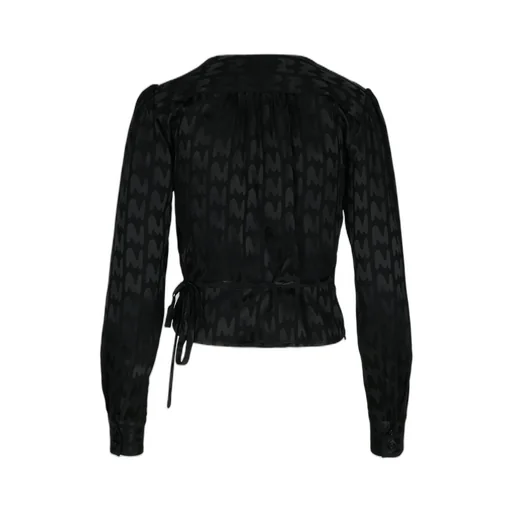All-Over Patterned V-Neck Blouse