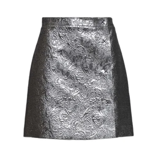 Patterned Jacquard High Waist Mini Skirt