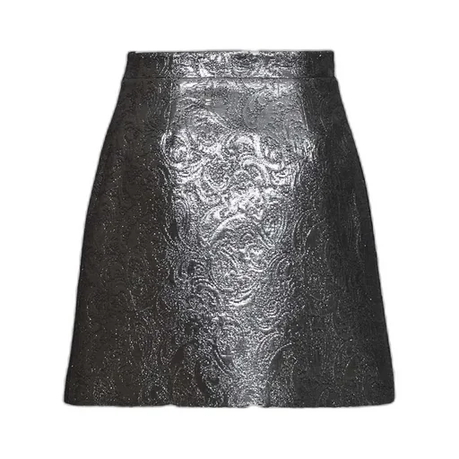 Patterned Jacquard High Waist Mini Skirt
