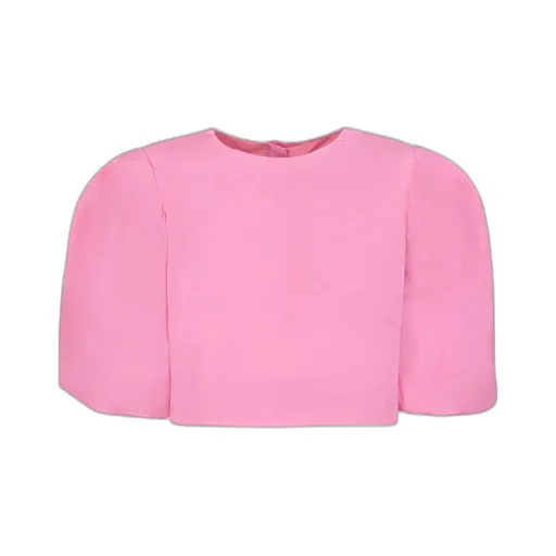 Puff-Sleeved Cropped Blouse